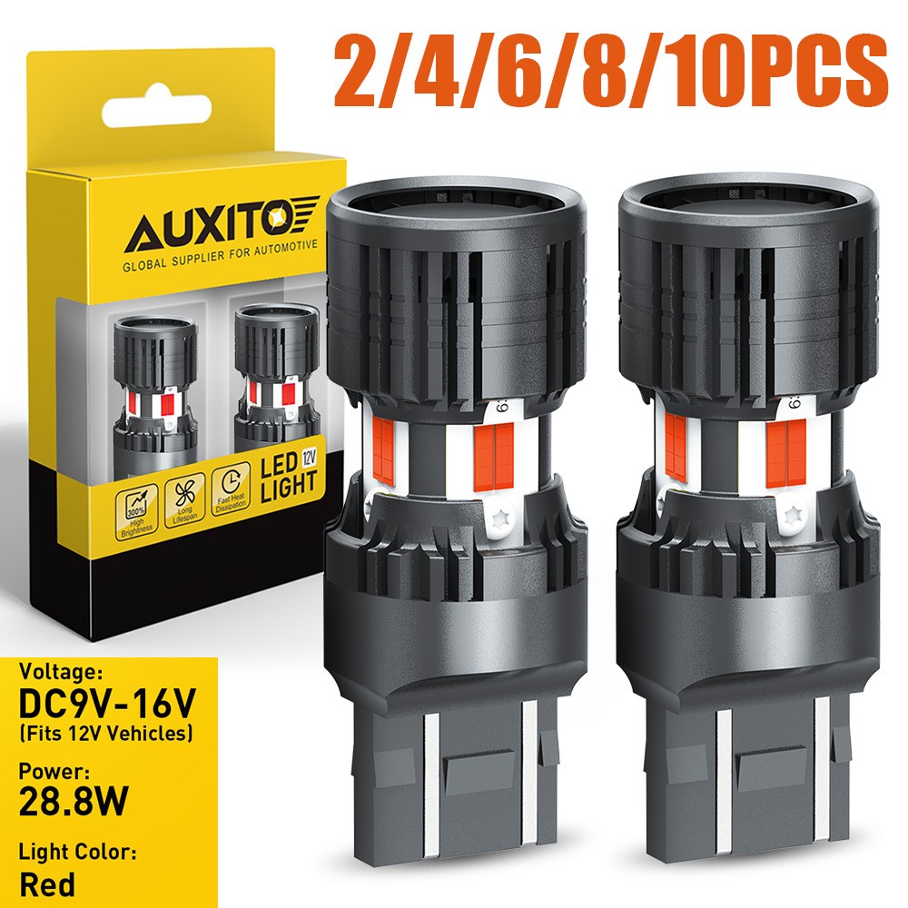 AUXITO 7443 Red LED Bulbs Tail Lights Brake Lamps Bright Built-in Resistor2-10X