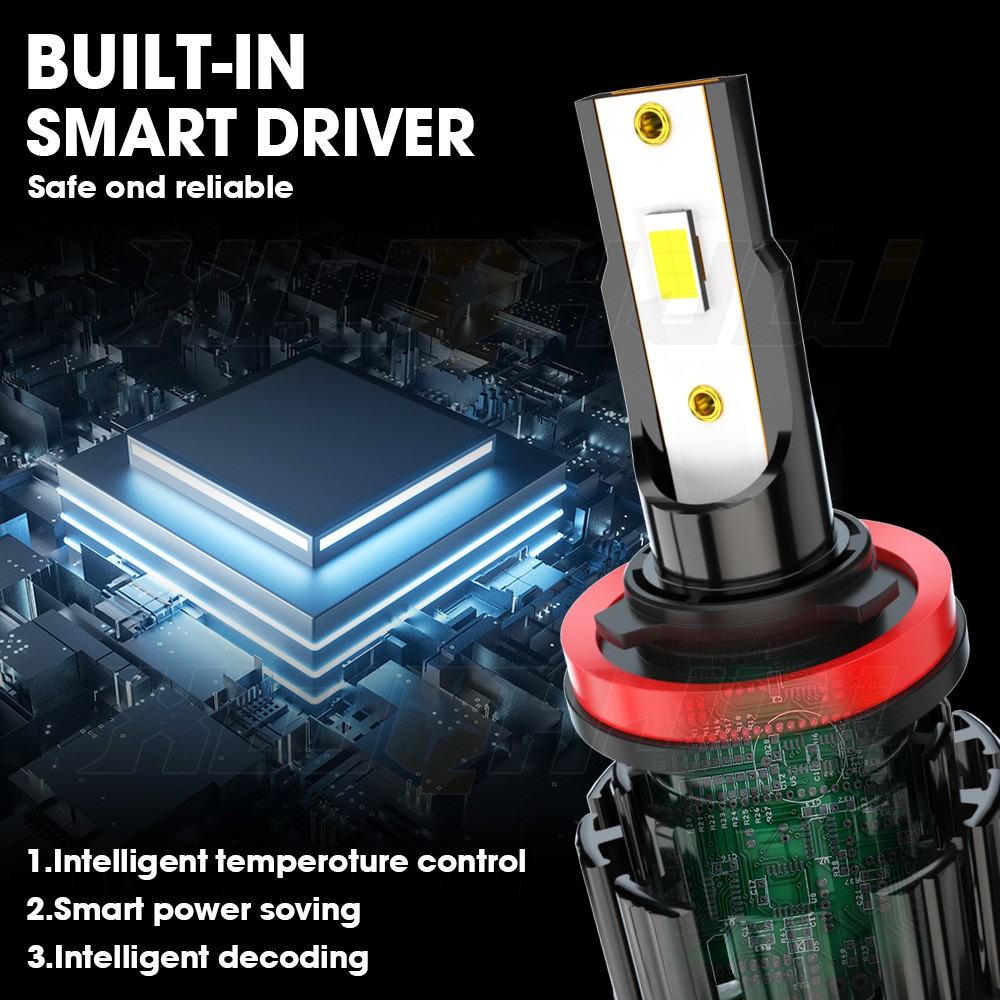 2pcs H11 LED Headlight Low Beam Bulb 5000K 6000LM
