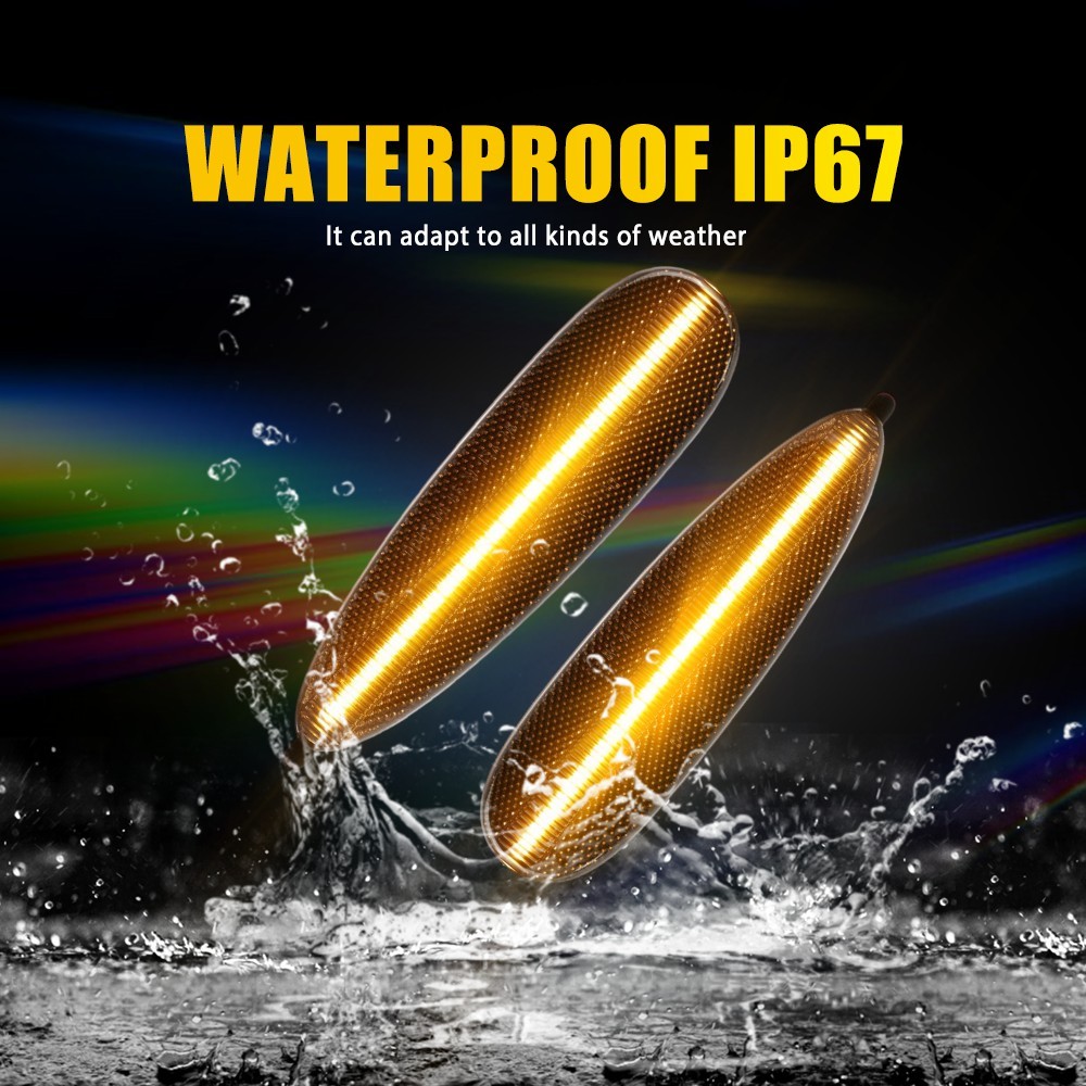 2 Front Left Right Smoke LED Amber Side Marker Lights For 2004-2006 Pontiac GTO