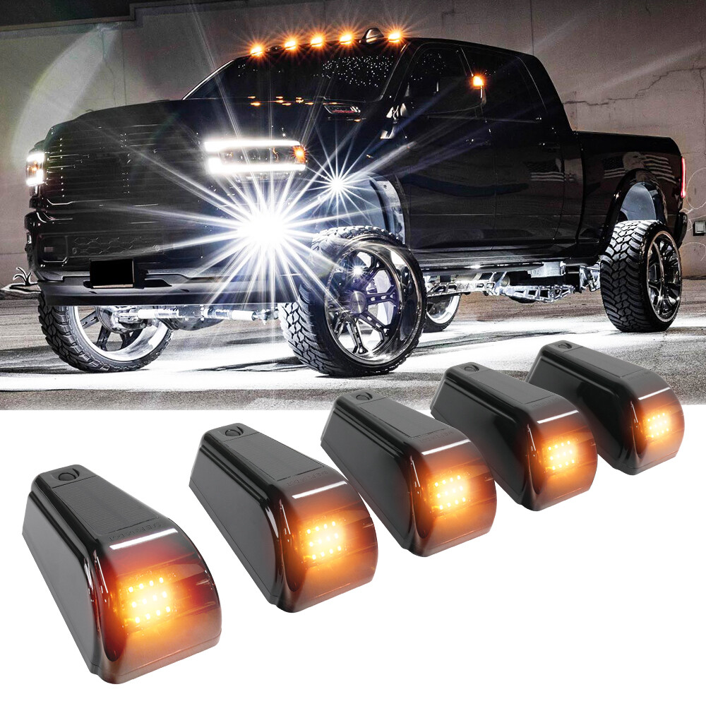 5x LED Rooftop Cab Running Marker Light Amber For Chevy Silverado 1500 2500 3500