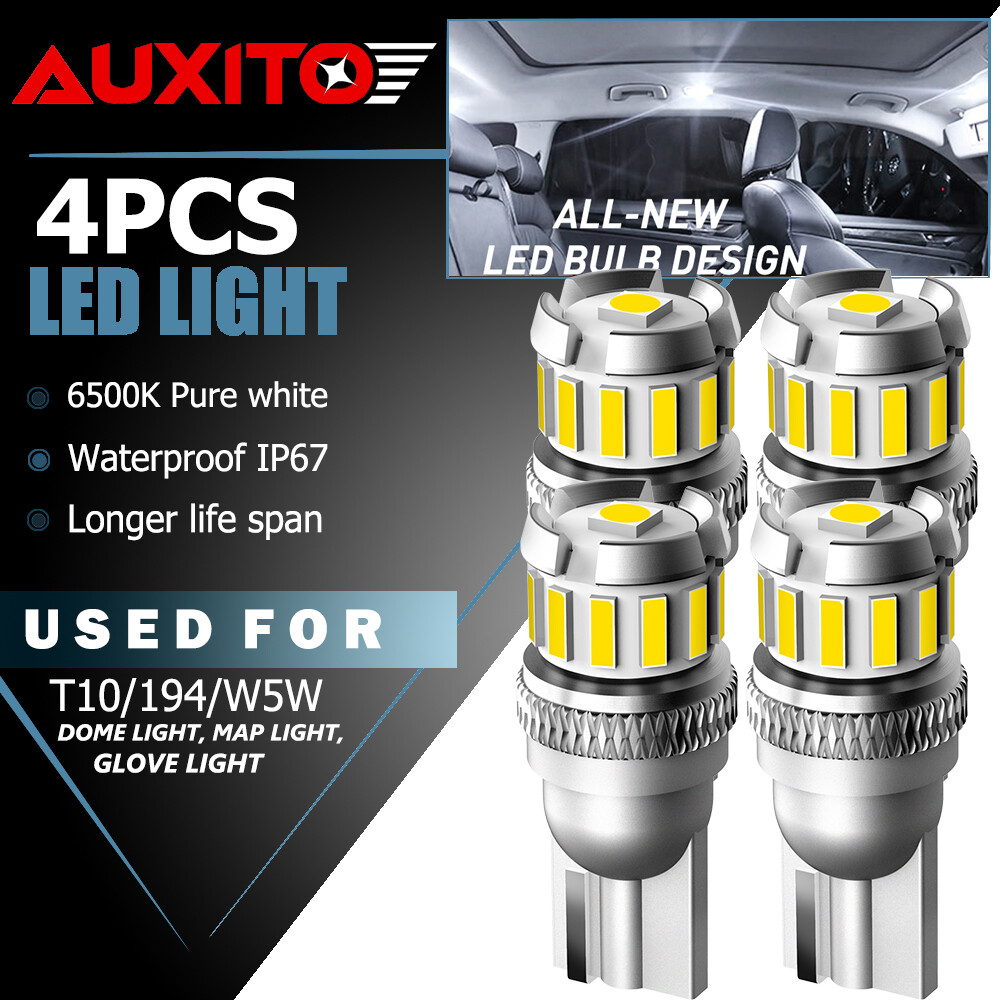 4Pcs Super White T10 Wedge 24-SMD LED Light bulbs W5W 2825 158 192 168 194 12V