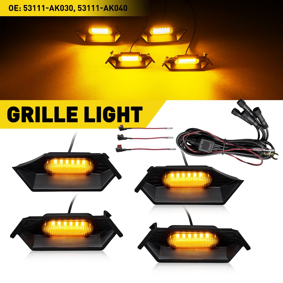 LED Grille Lights Lamp Amber Lamp Smoked Lens For 2024 2025 Toyota Tacoma TR D