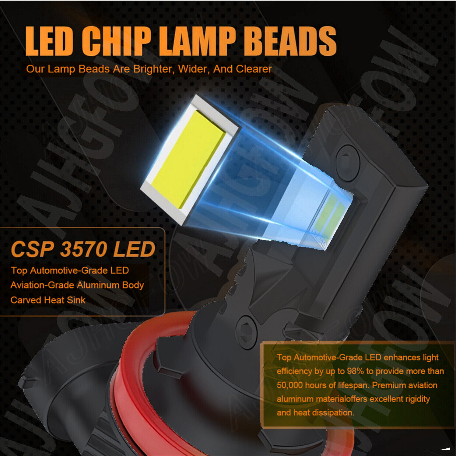 LED Headlight For Can-Am Defender HD5 HD8 HD10 Combo Bulbs Light 4X H11 72000LM