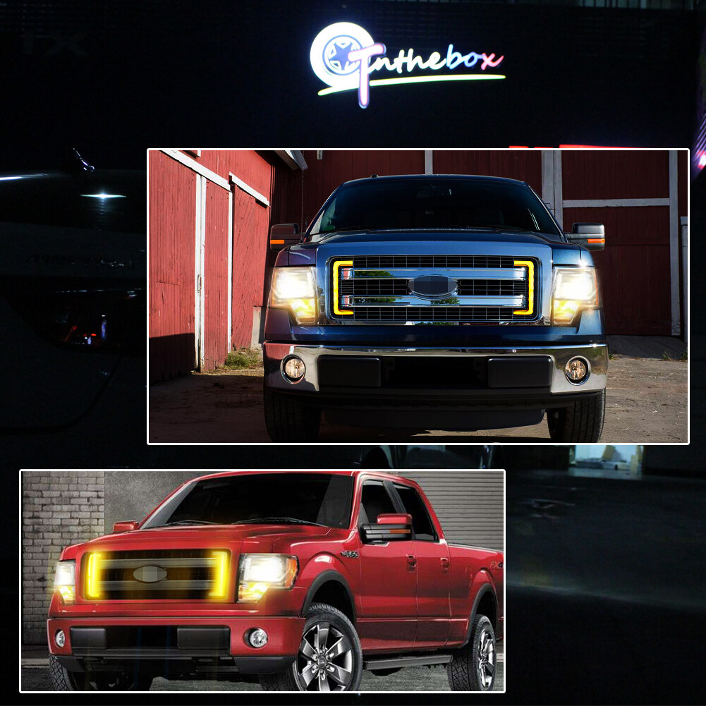Smoke Lens Switchback DRL Turn Signal Lights LED Retrofit For 2009-14 Ford F-150