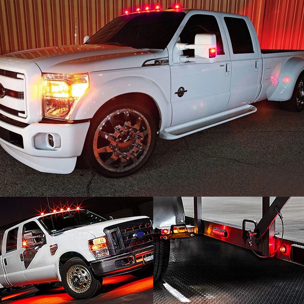 Red Marker Lights 3/4″ LED Truck Trailer Round Clearance Side Light Super Bright