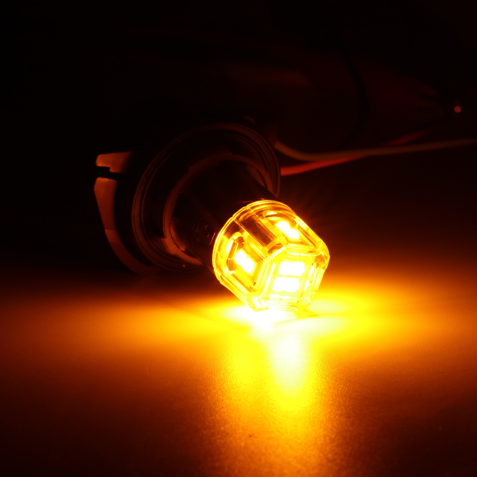 AUXBEAM 3000K Amber LED Front Turn Signal Bulb Light 3157 3457 3156 500% Bright