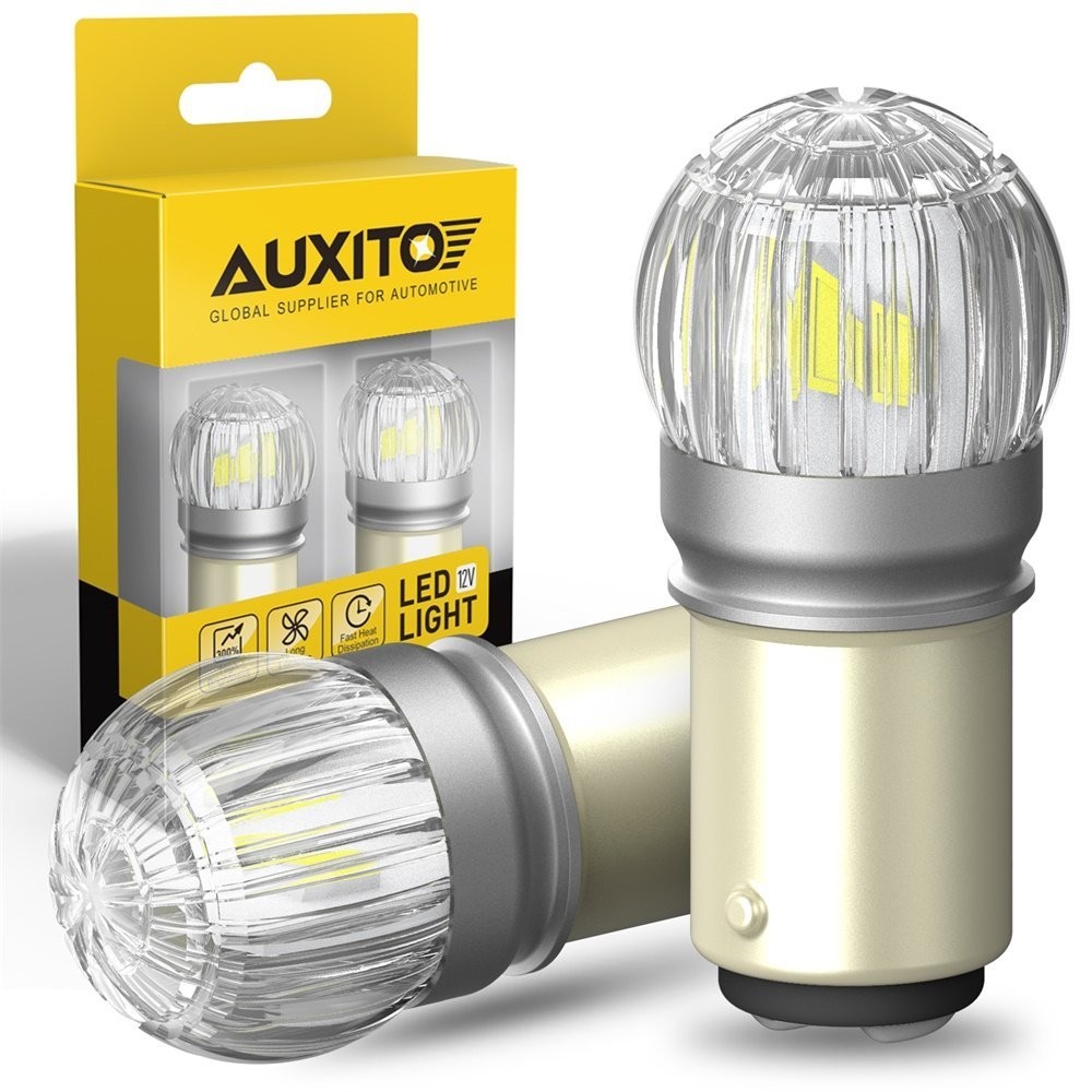 AUXITO 1157 2057 LED Brake Stop Light Bulbs 6000K Clear White Free Return 6T EA