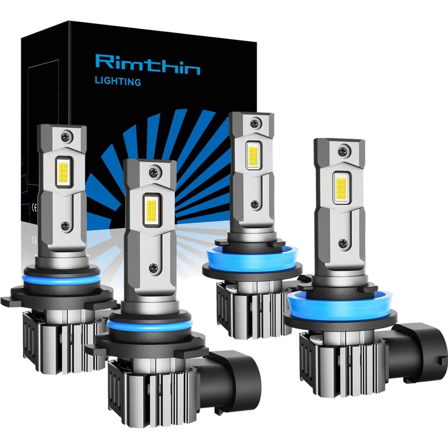 H11 9005 Bulbs Combo, 6000K White H9/H8/HB3 Fog Bulbs, Plug and Play, Pack of 4