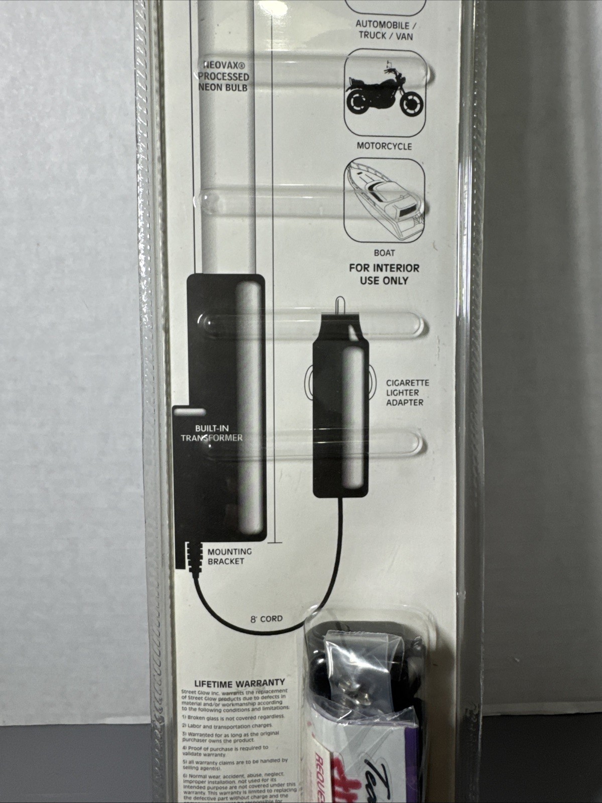 Street Glow 20” Turqoise Neon Accent Kit Tube With Built In Transformer New