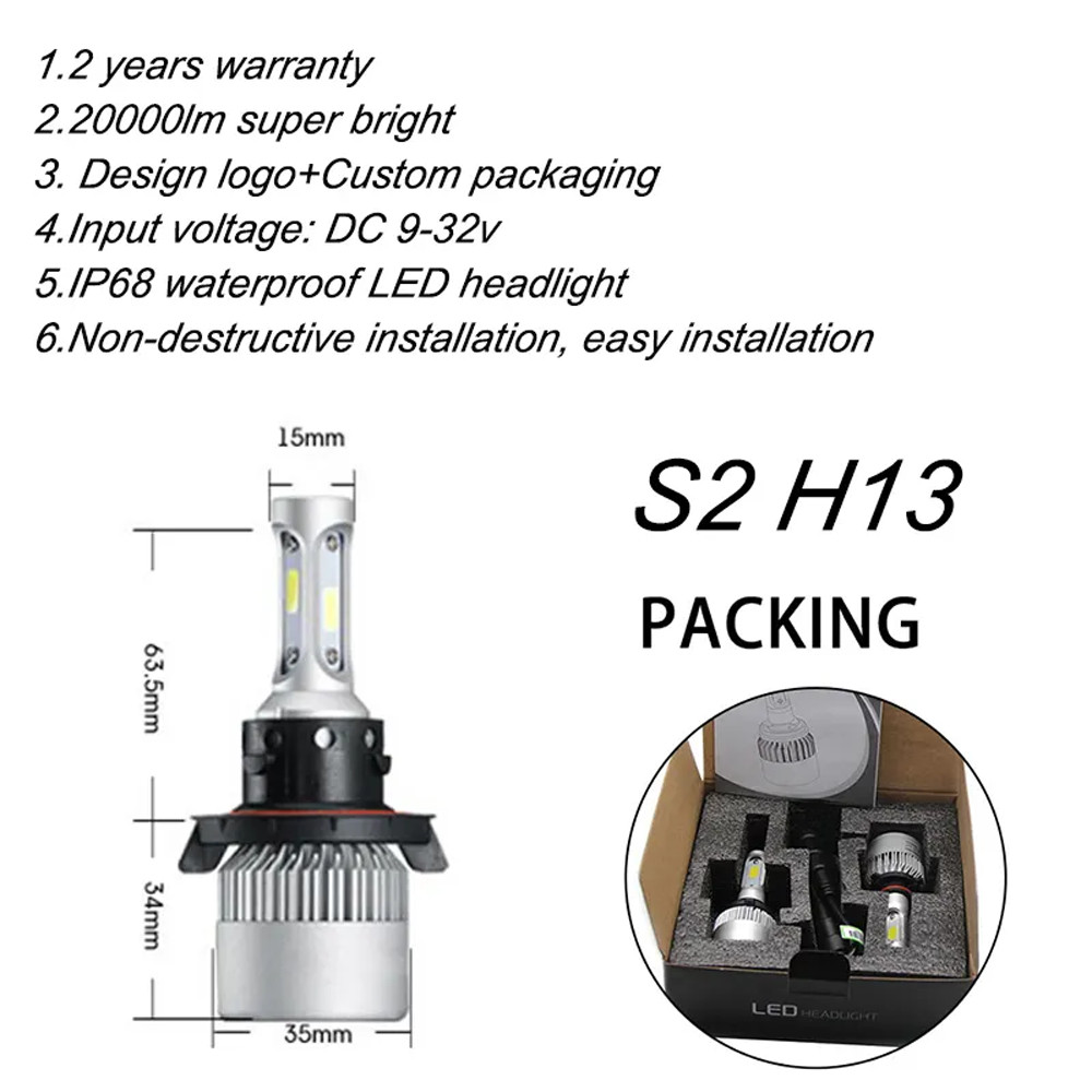 H13 9008 9145 LED Headlight Fog Light Bulbs For RAM 1500 2500 3500 2011-2012