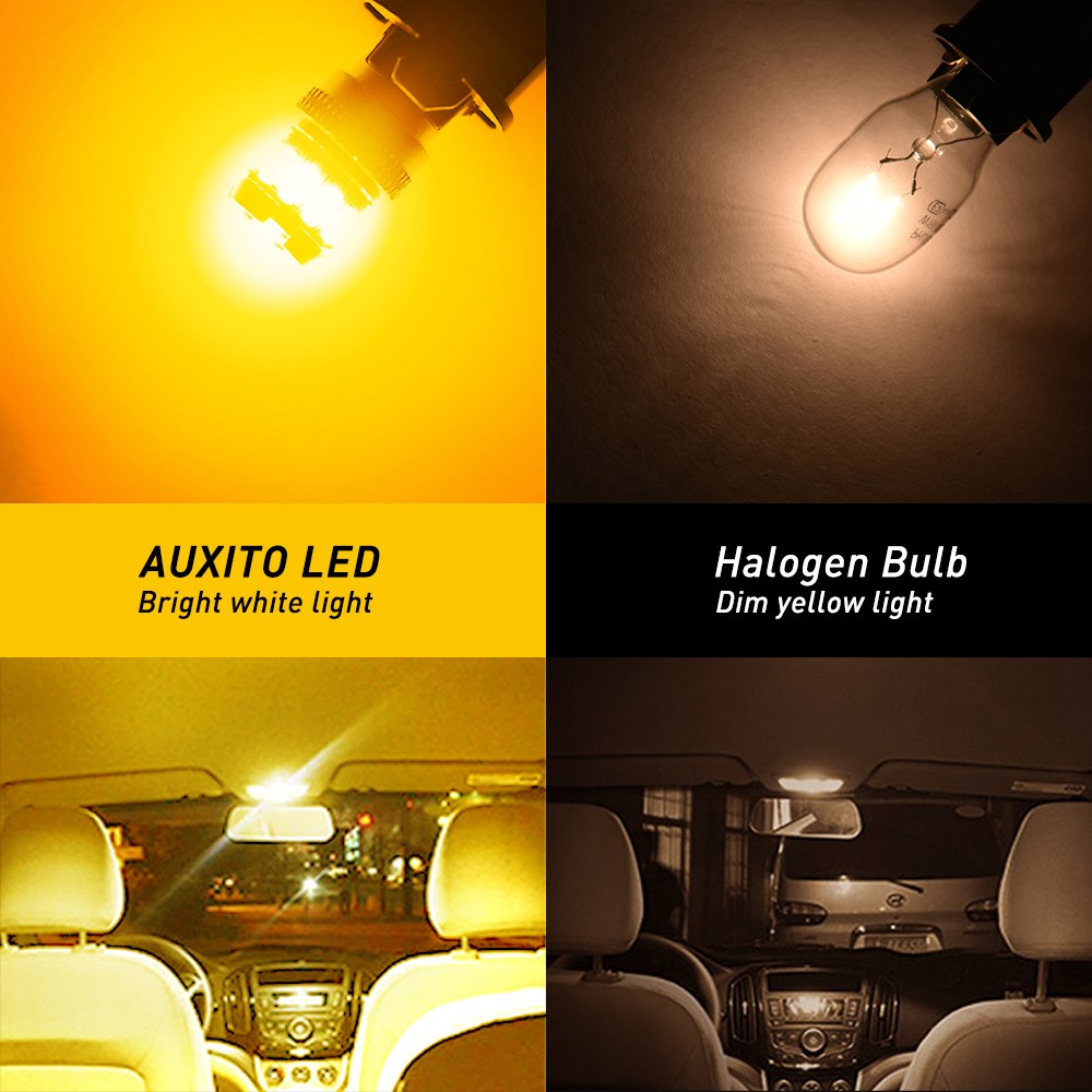 AUXITO 168 194 192 2825 T10 LED Side Marker Light Bulbs Amber Canbus Error Free