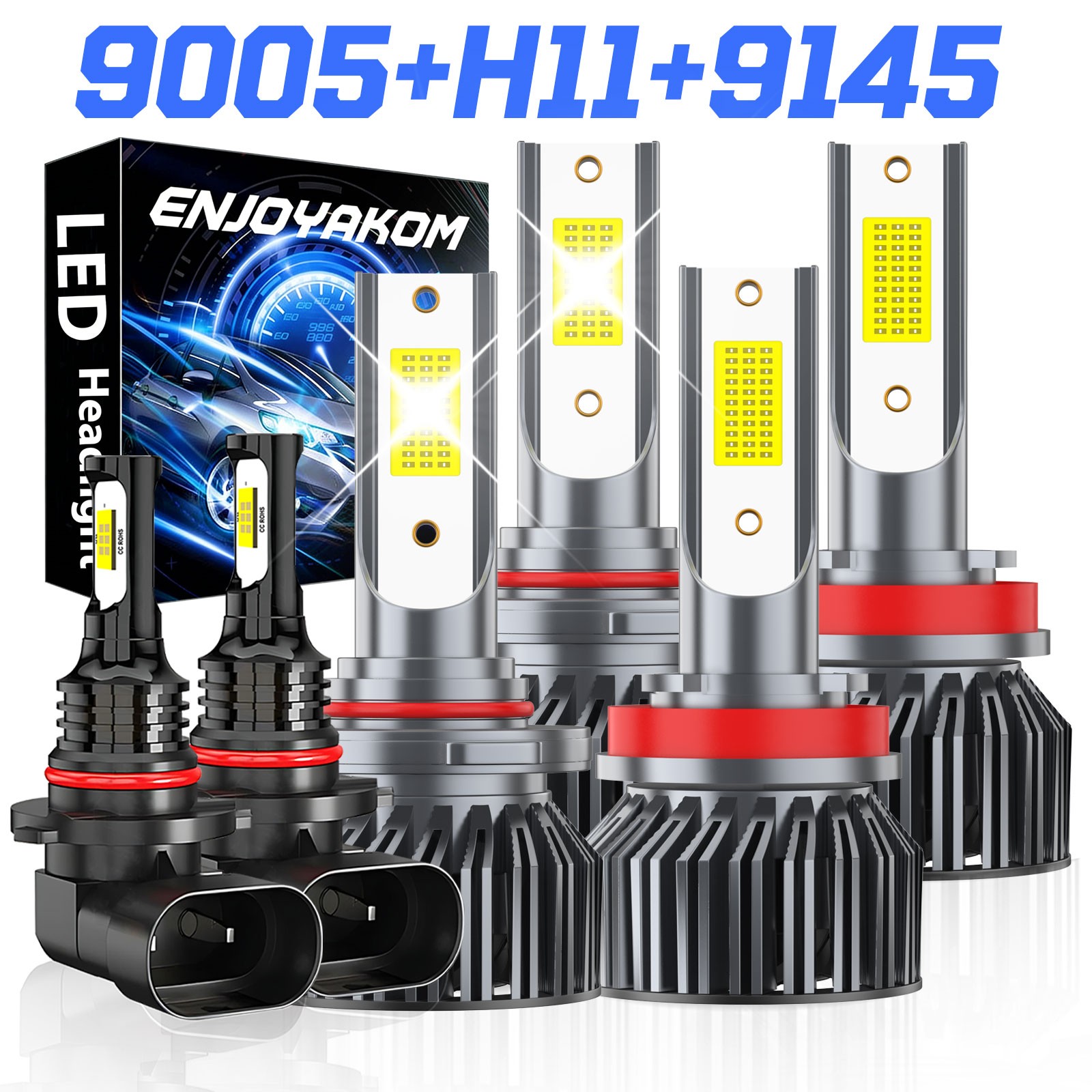 For Ford F-150 2015-2021 LED Headlight Bulbs Super Bright 72000LM Cool White