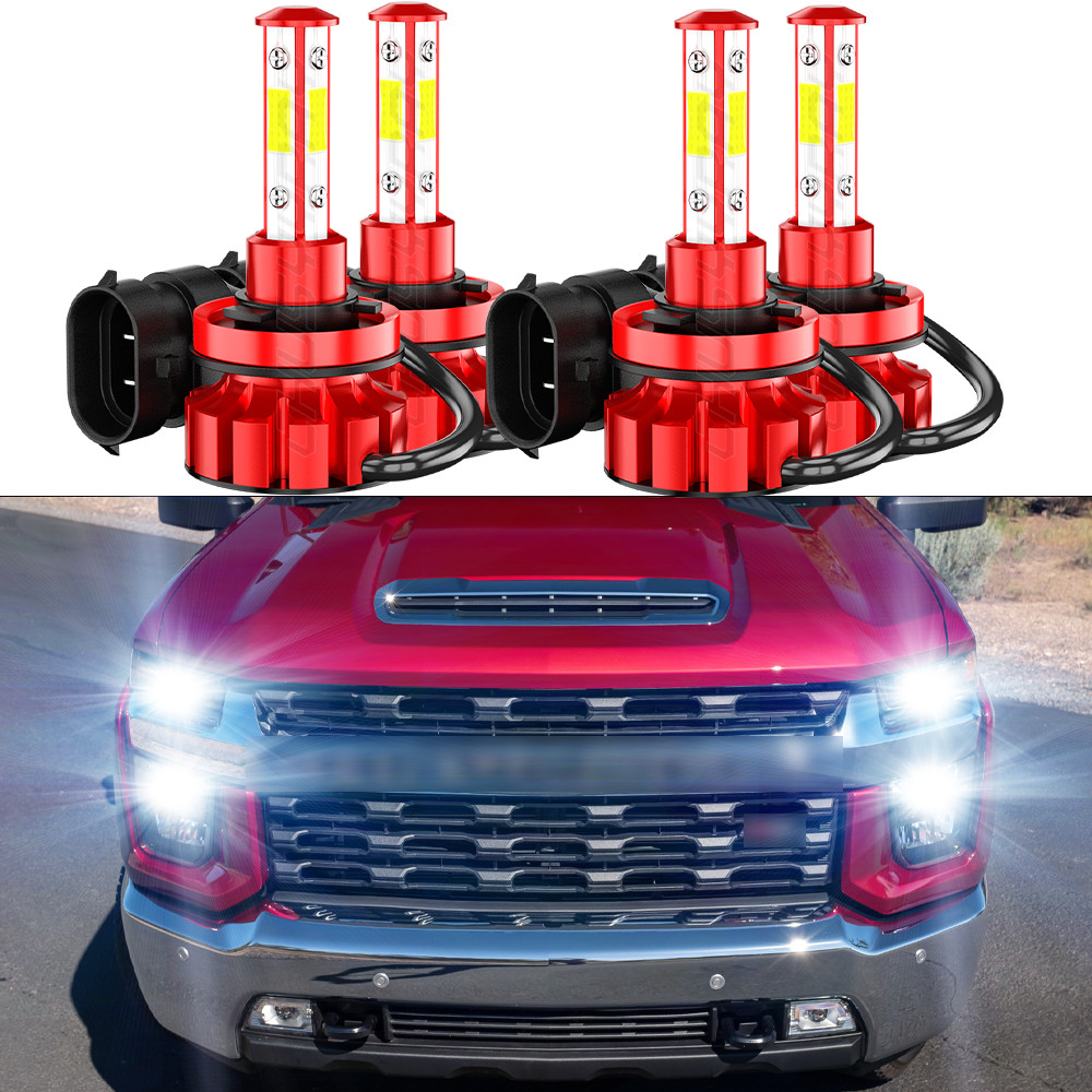LED Headlight Bulbs High Low Beam H9 H11 for Chevy Silverado 2500HD 20-2023