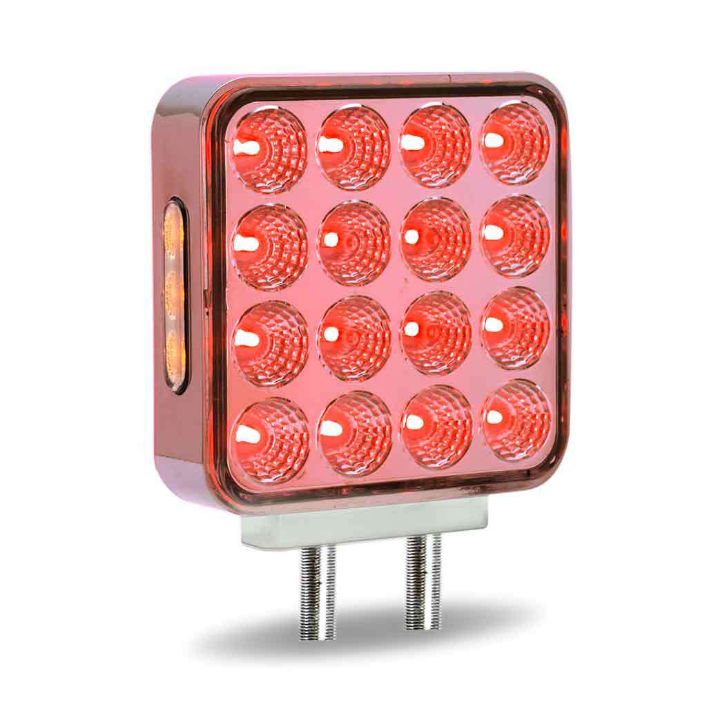 Dual Revolution Double Face Double Post Square LED (Amber/Red/Purple) – (44 Diod
