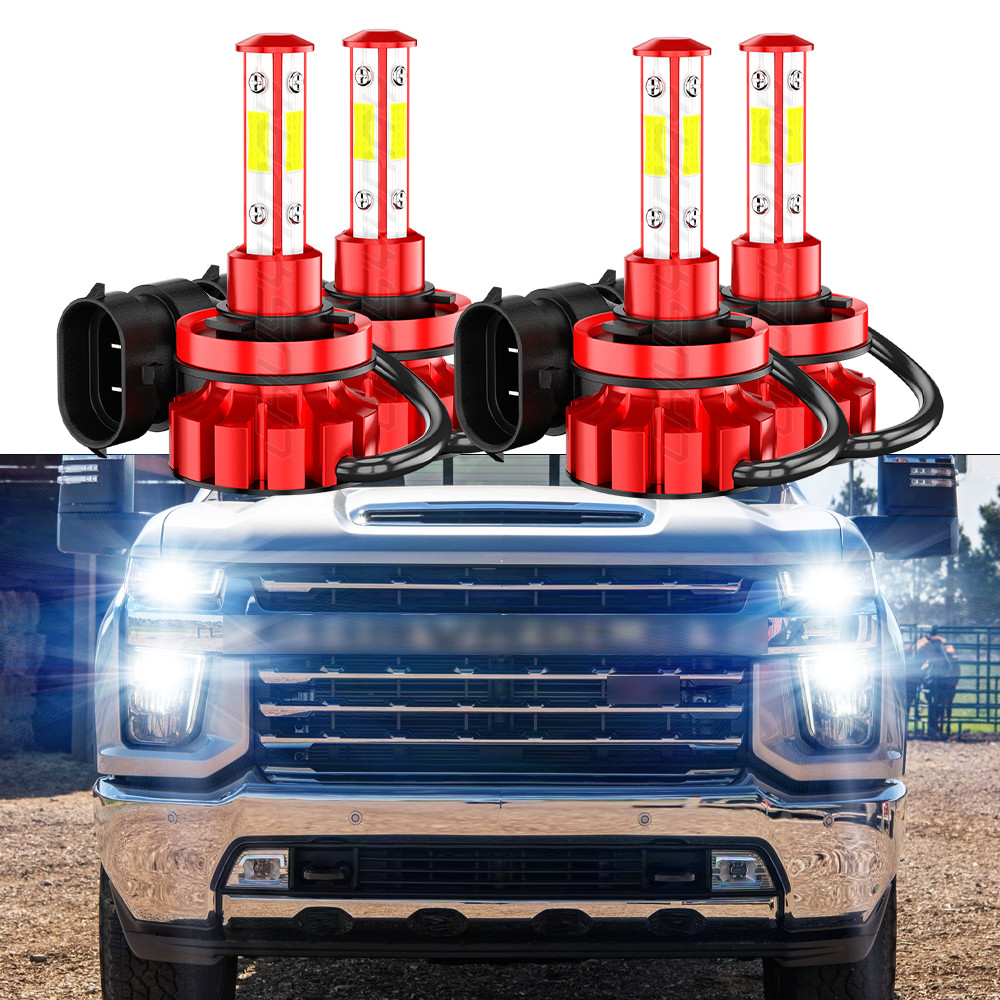LED Headlight Bulbs High Low Beam H9 H11 for Chevy Silverado 2500HD 20-2023