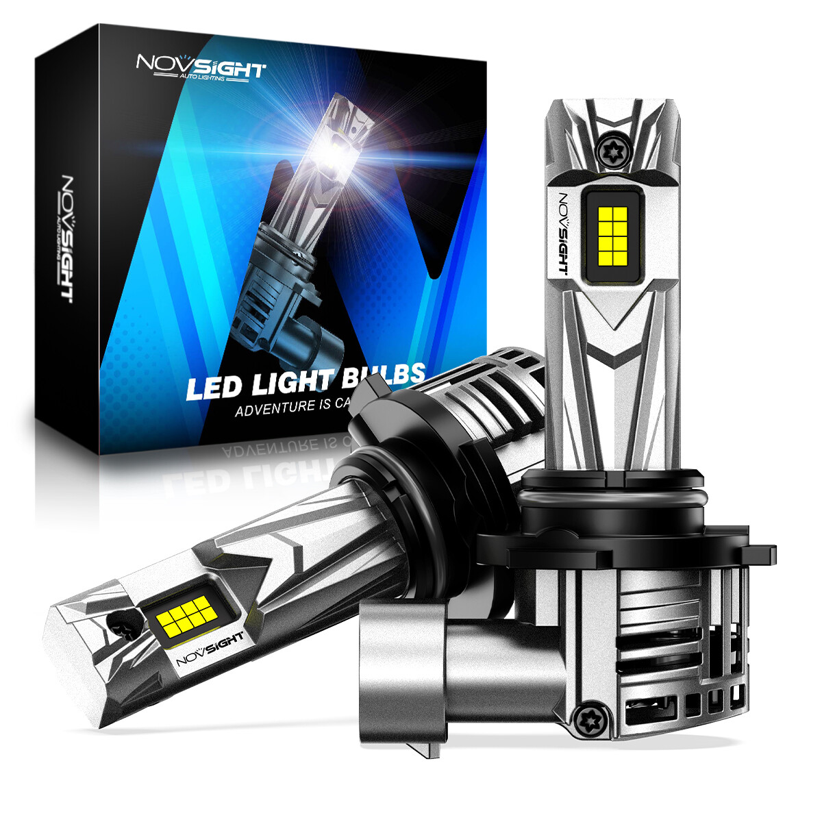 2x NOVSIGHT 9006 HB4 LED Headlight Kit 6500K White High Low Fog Beam Light Bulbs