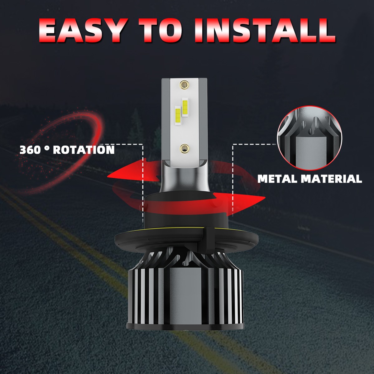 TTDBDAN 9008 For Dodge Durango 2004-2009 LED Headlight Bulbs Hi/Lo Beam 6500K