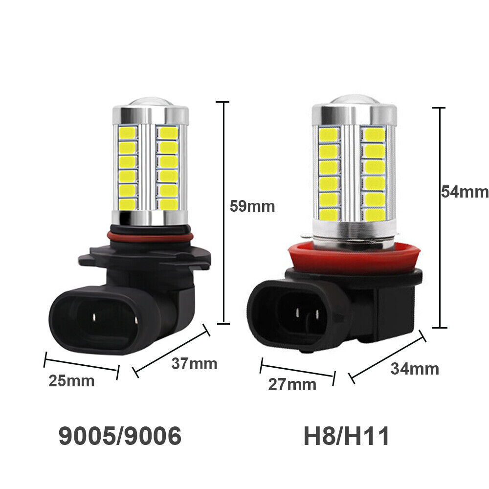 4PCS H7 H7 H11 LED Headlights Bulbs High Low Beam Fog Light Kit US 6000K