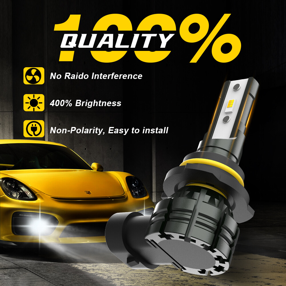 2X H10 9145 9045 LED Fog Light Bulbs DRL Switchback Dual Color White Amber 60W