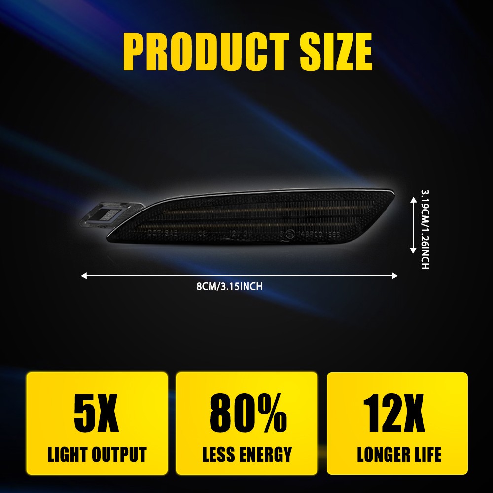 Front Left Right Smoked LED Side Marker Signal Light For Cayenne 958.2 2015-2019