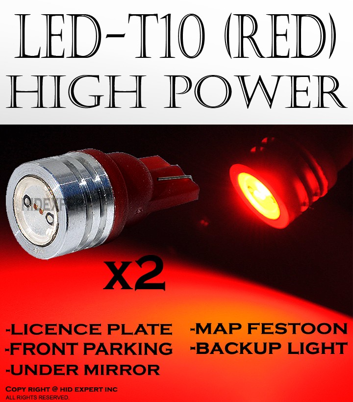 x4 pc T10 168 194 2825 LED High Power Red Fit Front Side Marker light bulbs V265