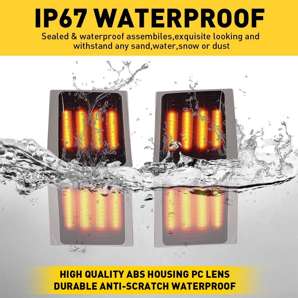 Full 4PC LED Smoked Corner Side Marker Lights For 94-98 Chevy C/K 1500 2500 3500