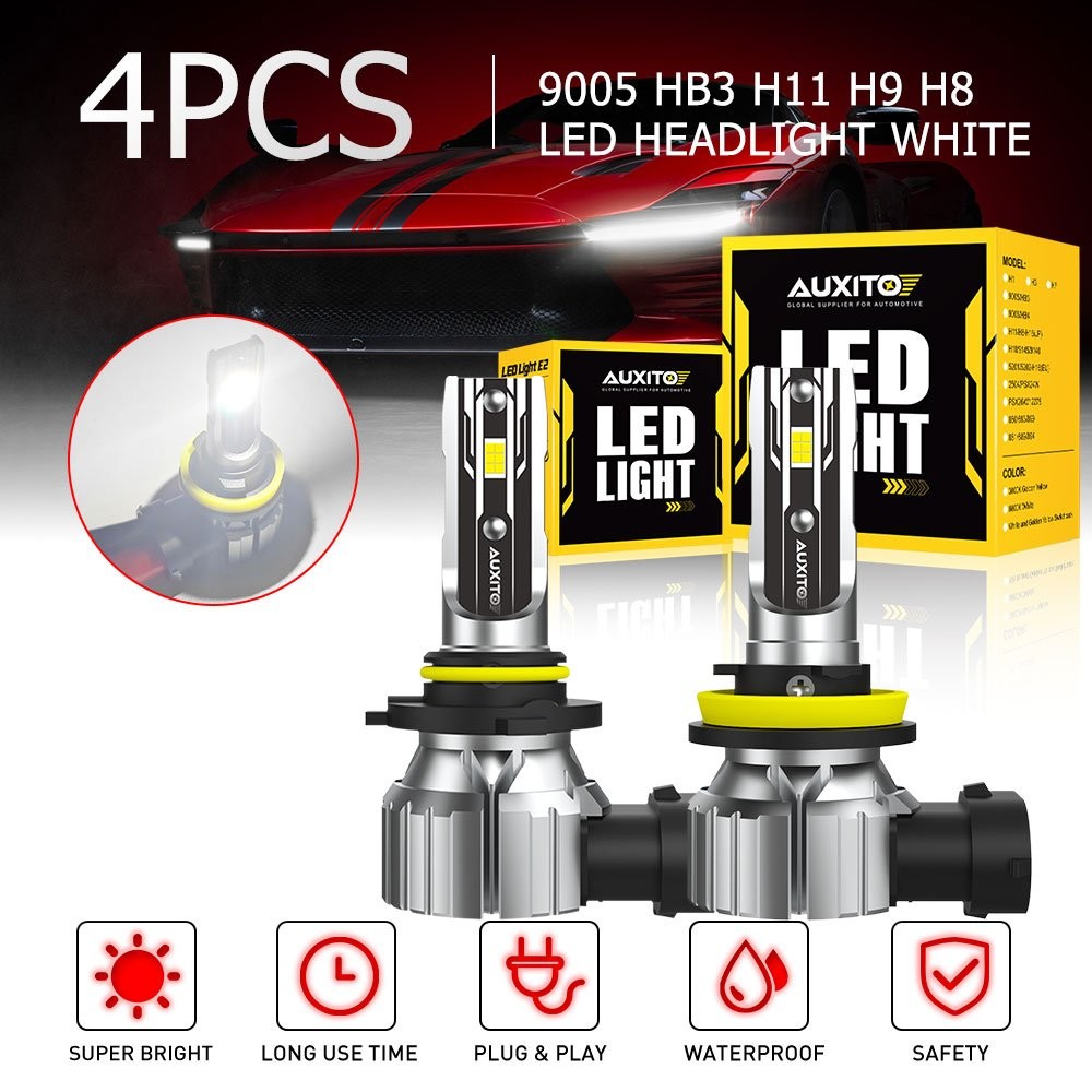 AUXITO CANBUS 9005 & H11 H8 LED Headlight Fog Light High Low Beam White 40000LM