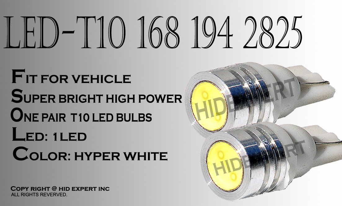 x4 pc T10 168 194 2825 LED High Power White Front Side Marker light bulbs B193