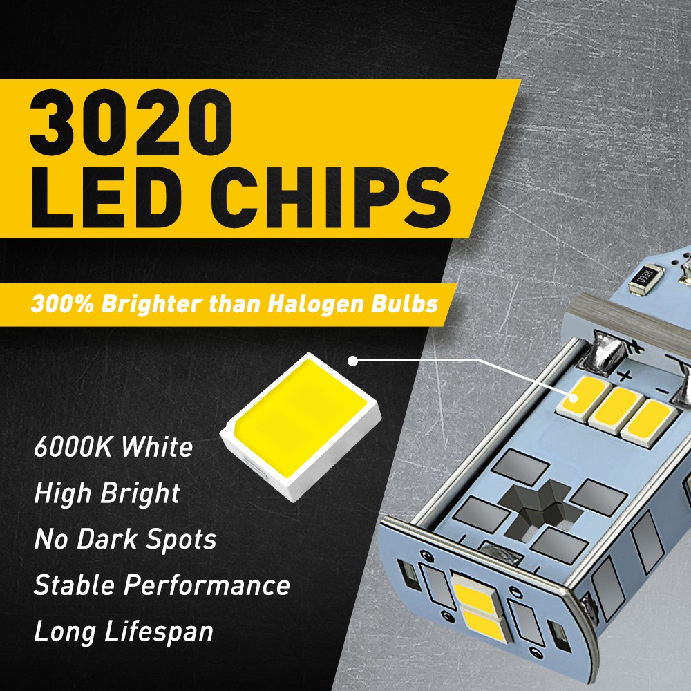 T15 921 912 LED Reverse Backup Light Bulbs W16W Super Bright White 6000K 2-20X