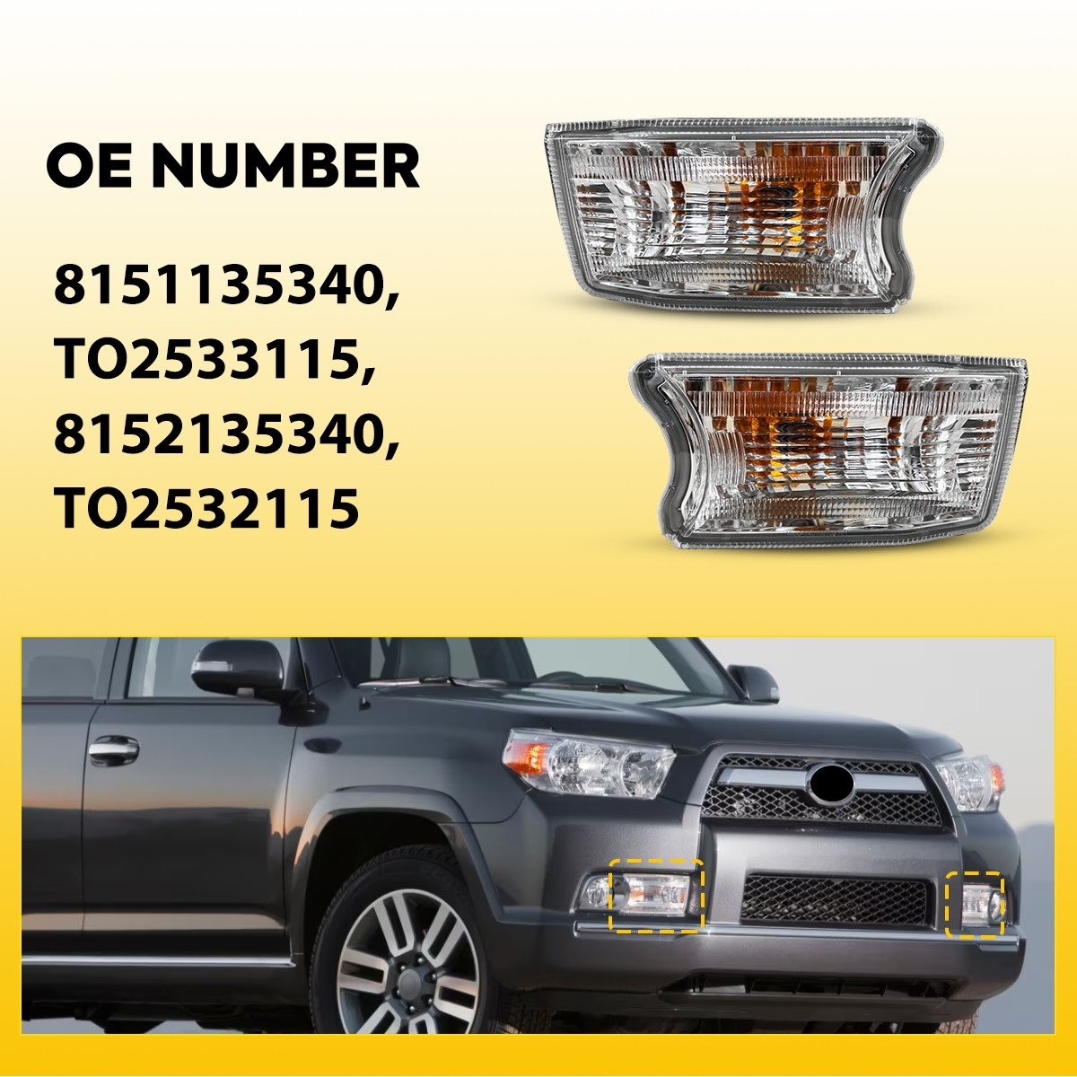 Clear Turn Signal Lights Front Left Right For 2010-14 Toyota 4Runner Lamp 2-10X