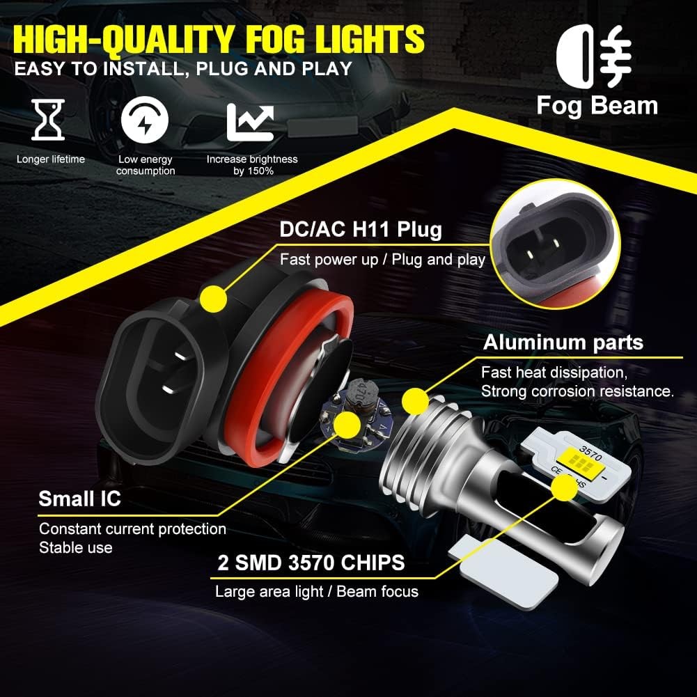 For Toyota Camry LE/SE/XLE Sedan 2007-2014 Car LED Headlight Fog Light Bulbs Kit