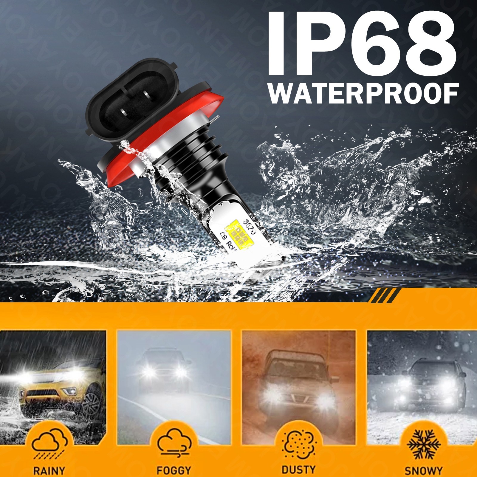 12000K combo LED Headlight Kit High+Low+Fog Bulb for Honda Accord 2013 2014 2015