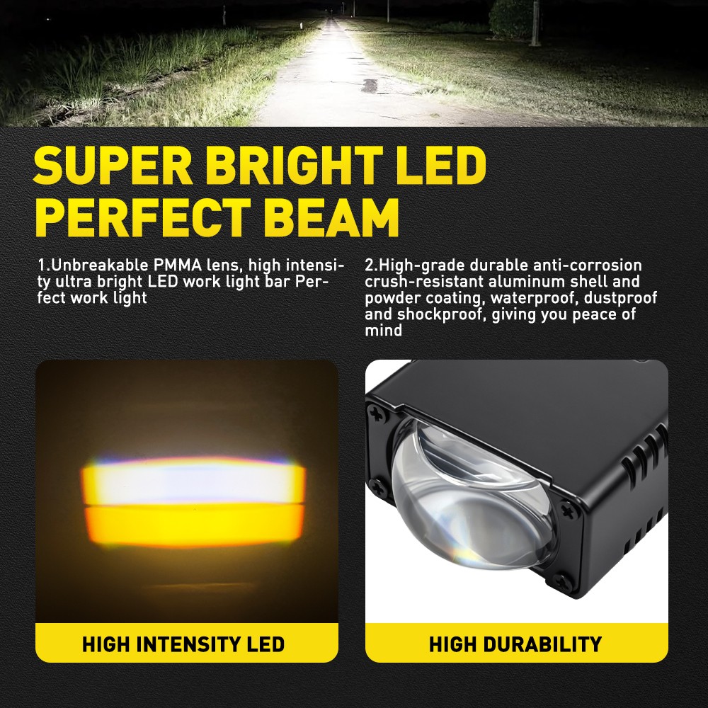 IP68 Waterproof LED Driving Lights Fit 2010-2026 Ford F150 F250 Super Duty Truck