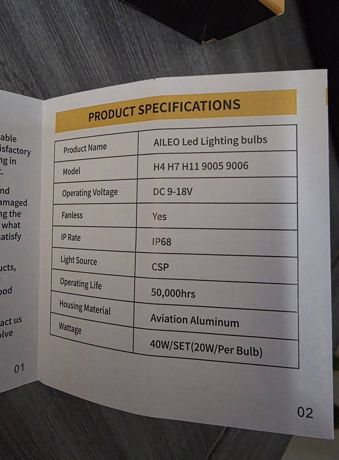 AILEO H3 LED Fog Light Bulbs – 2 Pack Super Bright 6000k 50000 Hours