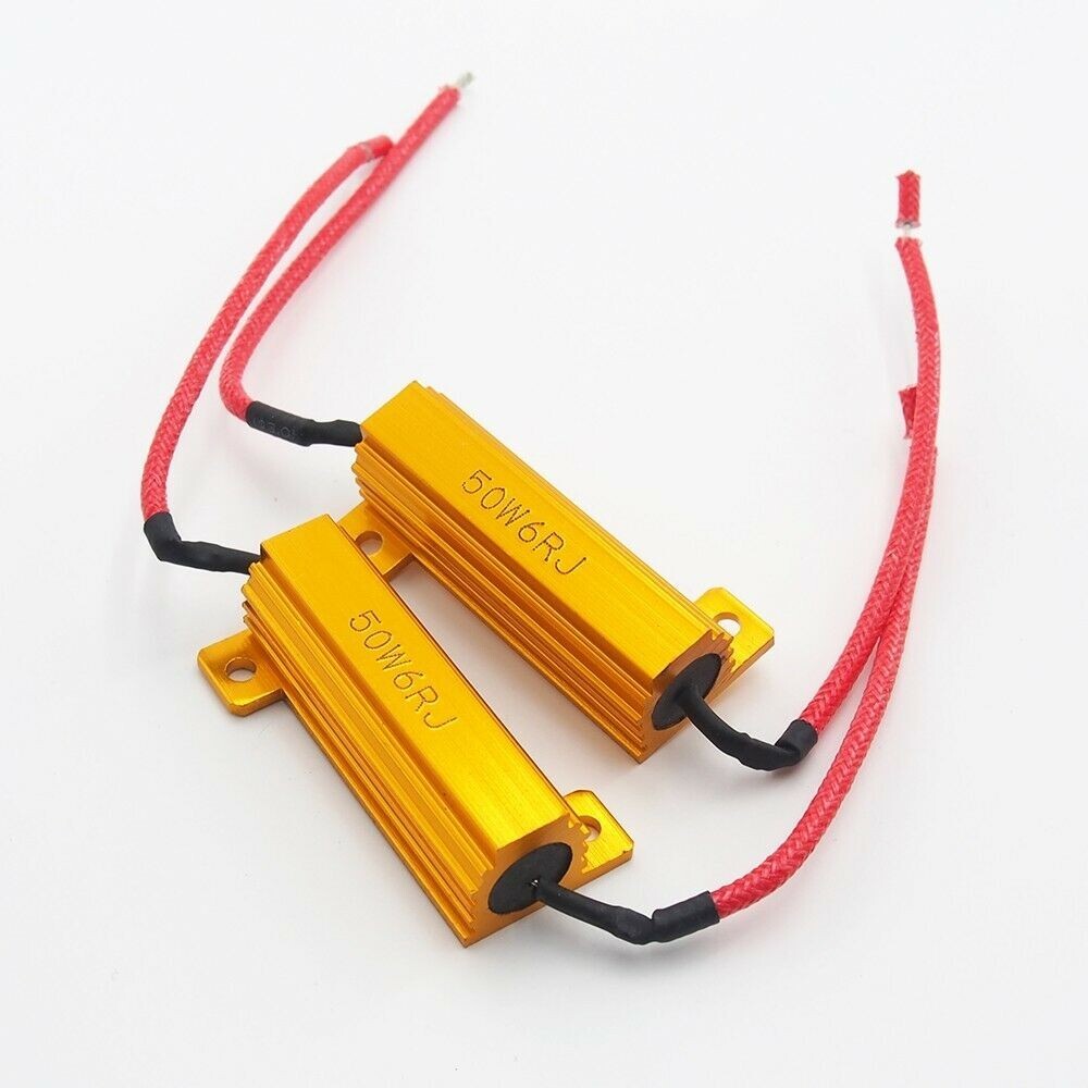 2pcs Load Resistor 50W 6RJ 6ohm LED Decoder FIX Hyper Flash Turn Signal Blinker