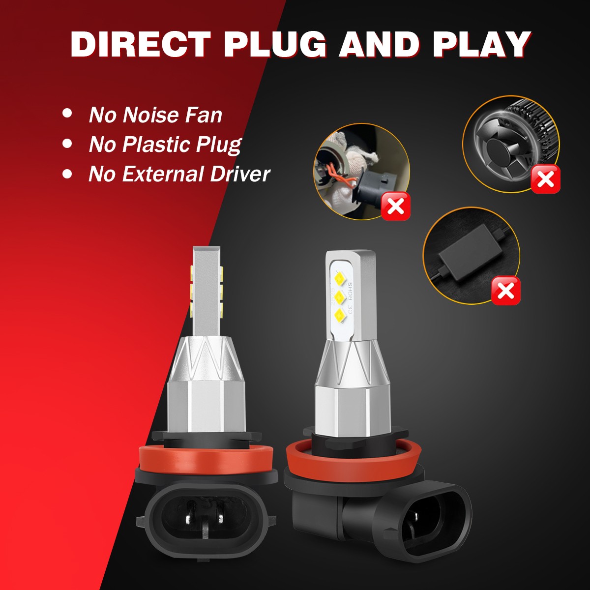 For 2013-2017 Traverse 6000K LED Headlight Hi/Lo + Fog light Bulbs Combo
