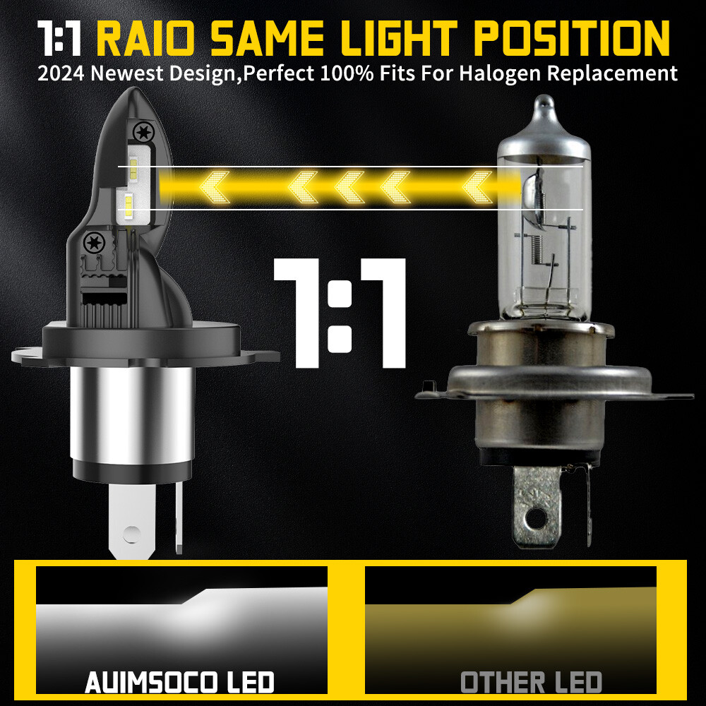 9003 H4 LED Headlight Bulbs Kit 1000W 100000LM High/Low Beam Super Bright White