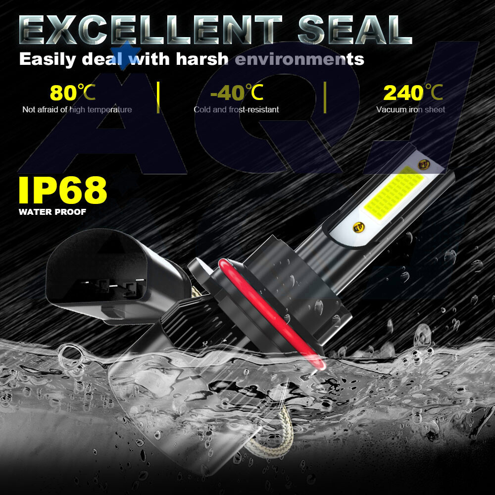 Clear White aqj 9007 HB5 LED Headlight Bulbs Lamps High Low Beam Super Bright 2x