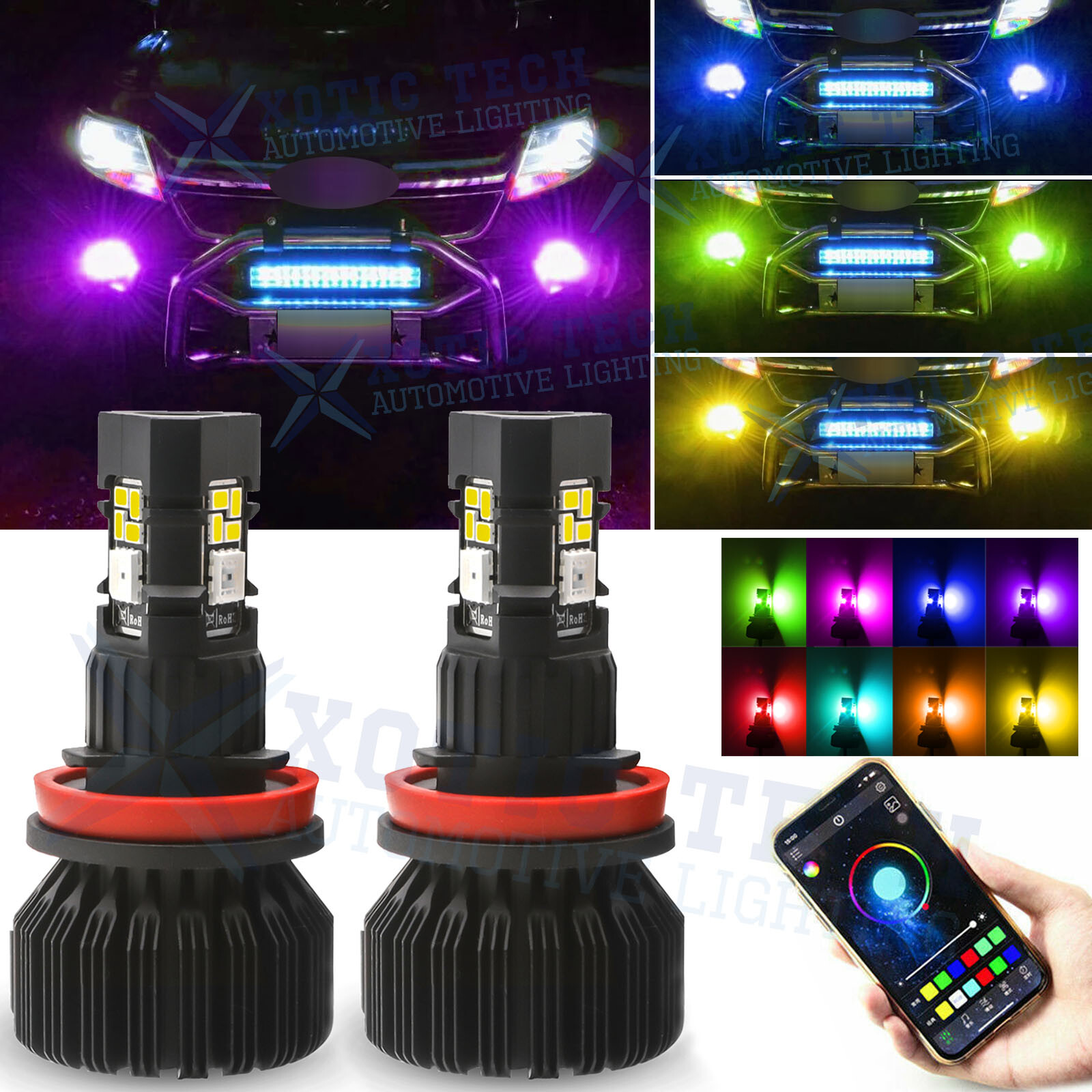 Multi-color Smart Phone Control 5202 H16 LED Decoration Bulbs Fit Chevrolet GMC