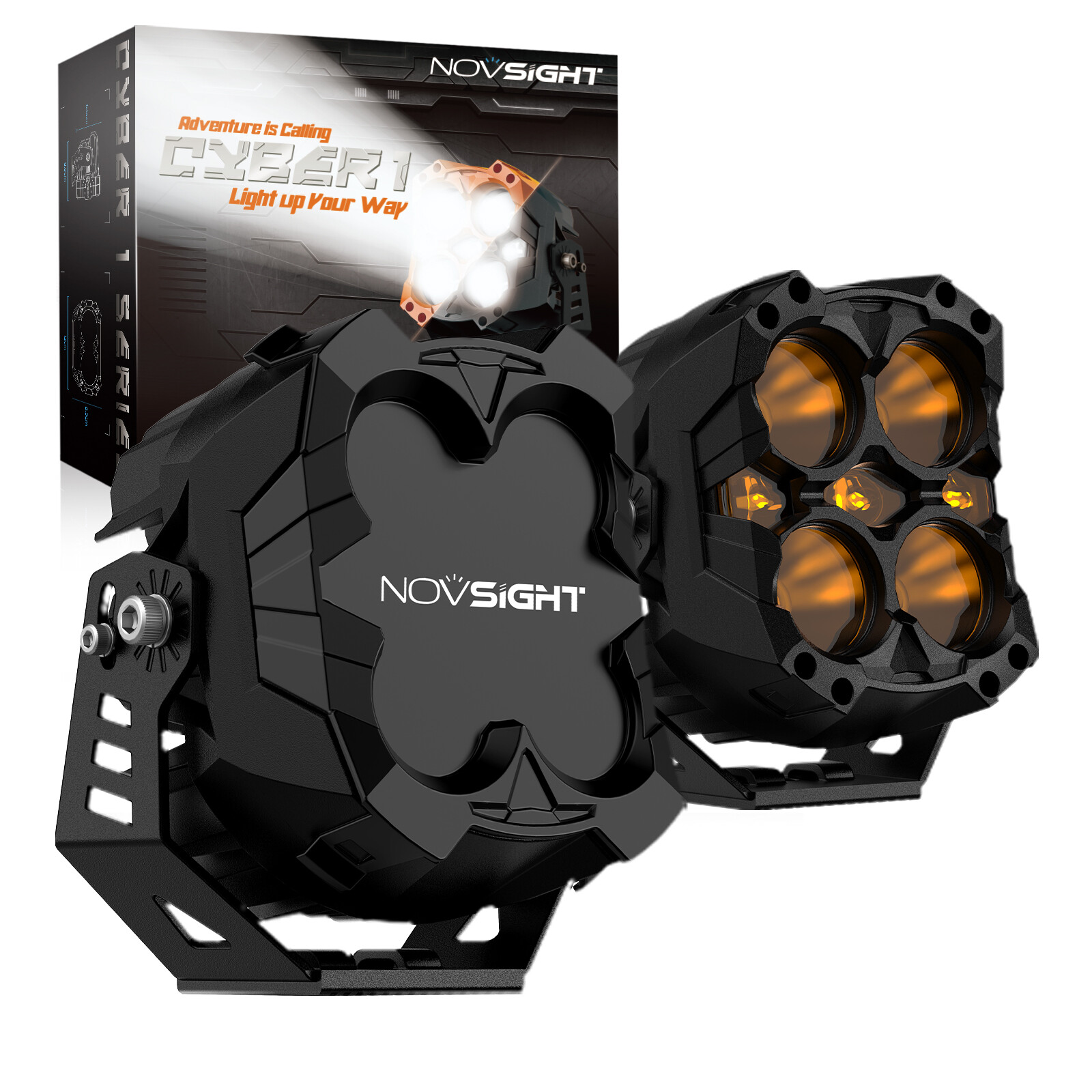 NOVSIGHT CYBER 2X 6 Inch LED Pods Lights Driving Lamp Waterproof Off Road IP68