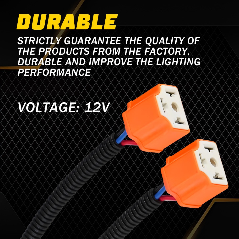 Female H4 9003 Ceramic Headlight Bulb Sockets Wire Pigtail Harness Plug 2-10X
