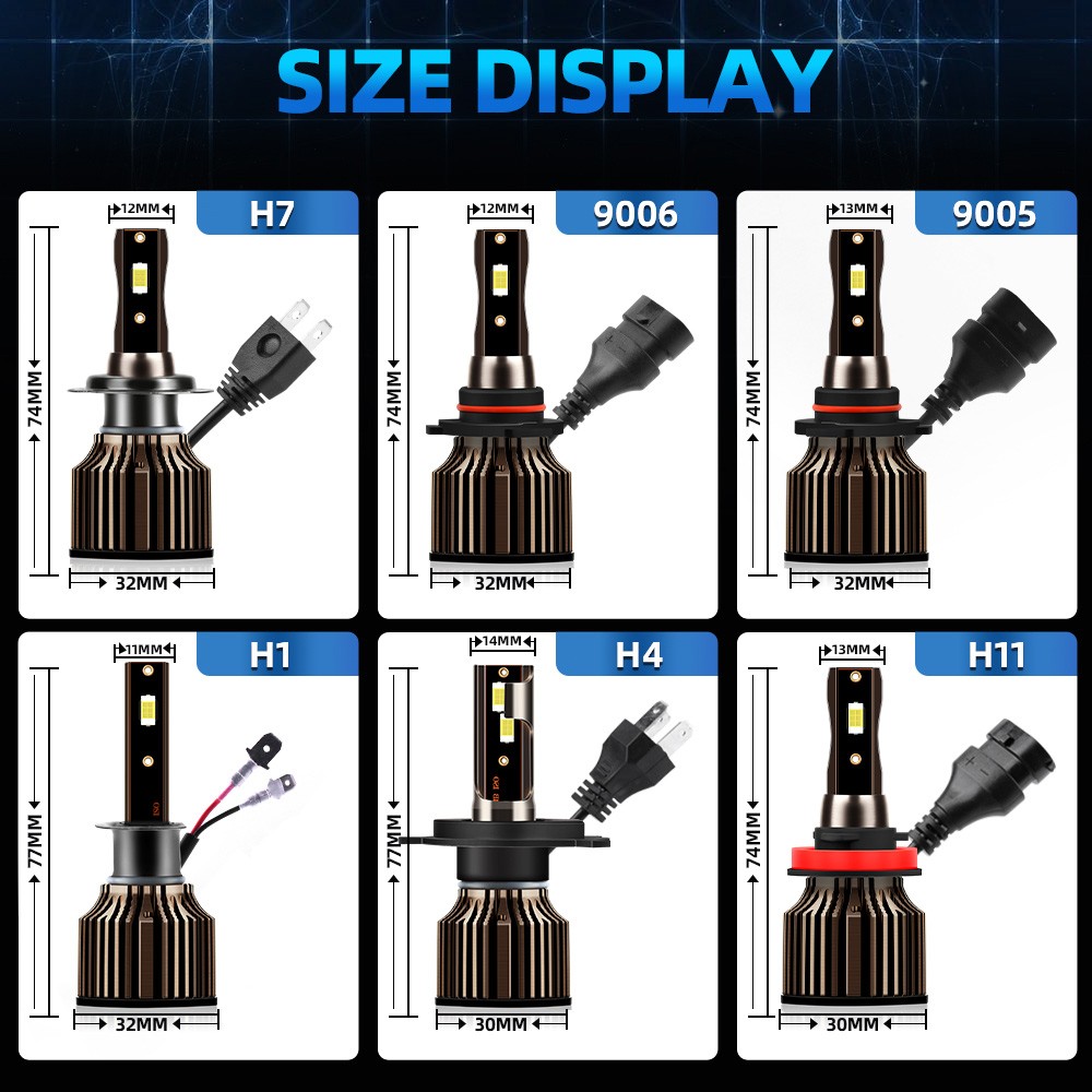 9006 9005 LED Headlight Bulb KIT High Low Beam Lamp For Chevy C2500 1990-2000