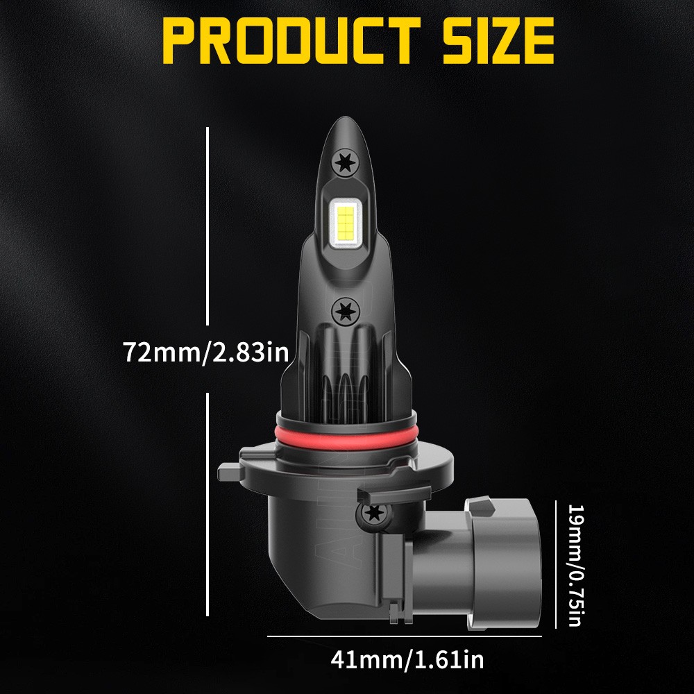 9012/HIR2 H16/5202 LED Headlight Fog Light Kit Bulbs White 6000K Plug&Play 4Pack
