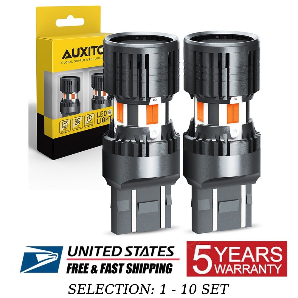 2-20 LED Turn Tail Signal Light Bulb 7443 7442 7444 W21W Amber Built-in Resistor