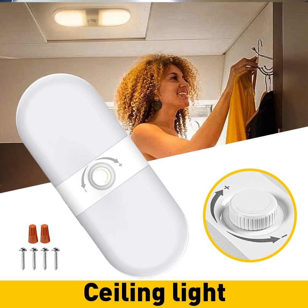 Dimmable 1700LM 3 Color Light Interior 12V24V Ceiling 120Led Dome Lamp RV Camper