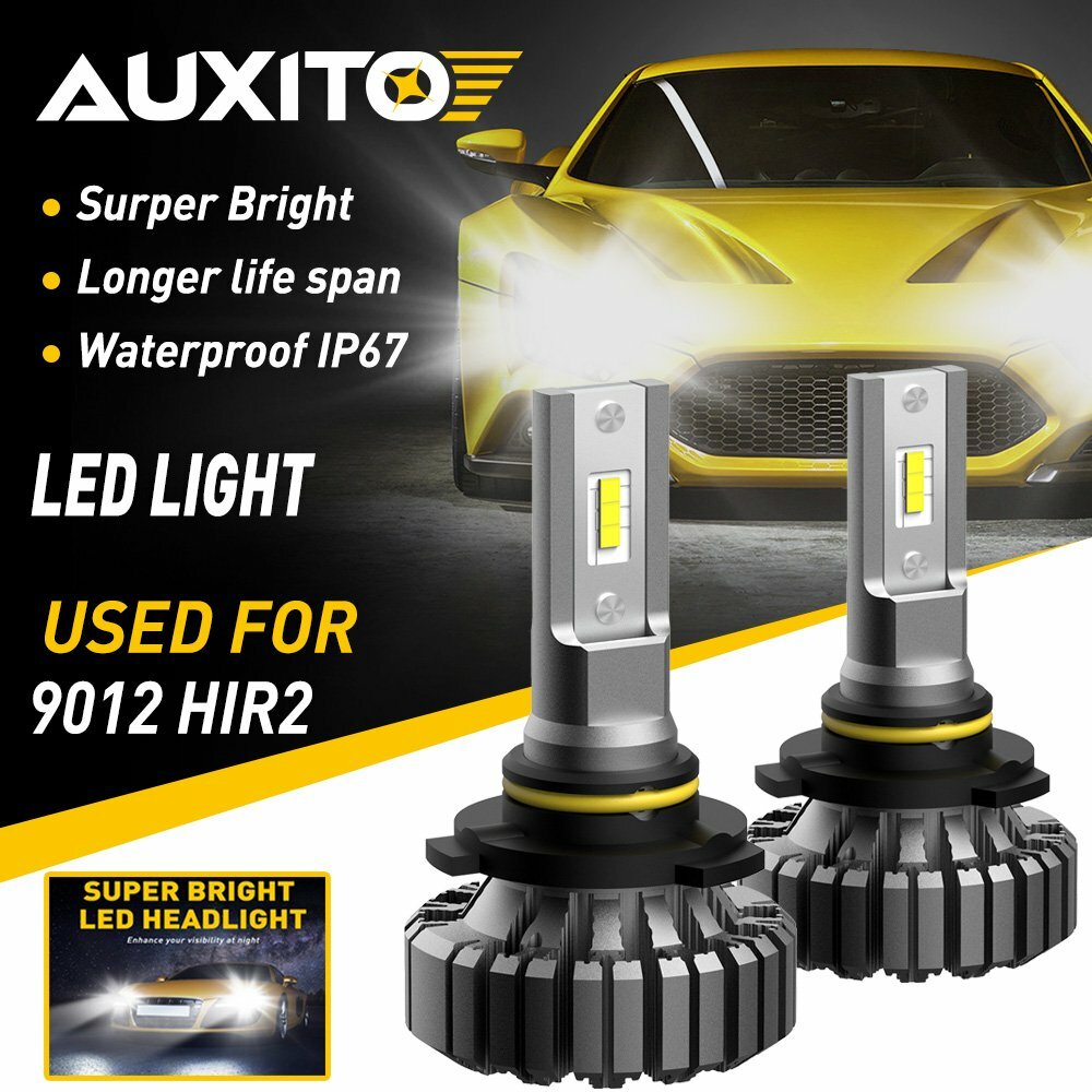 2X AUXITO 20000LM Fanless 9006 HB4 LED headlight bulb Low Beam 6500K White B3 EC