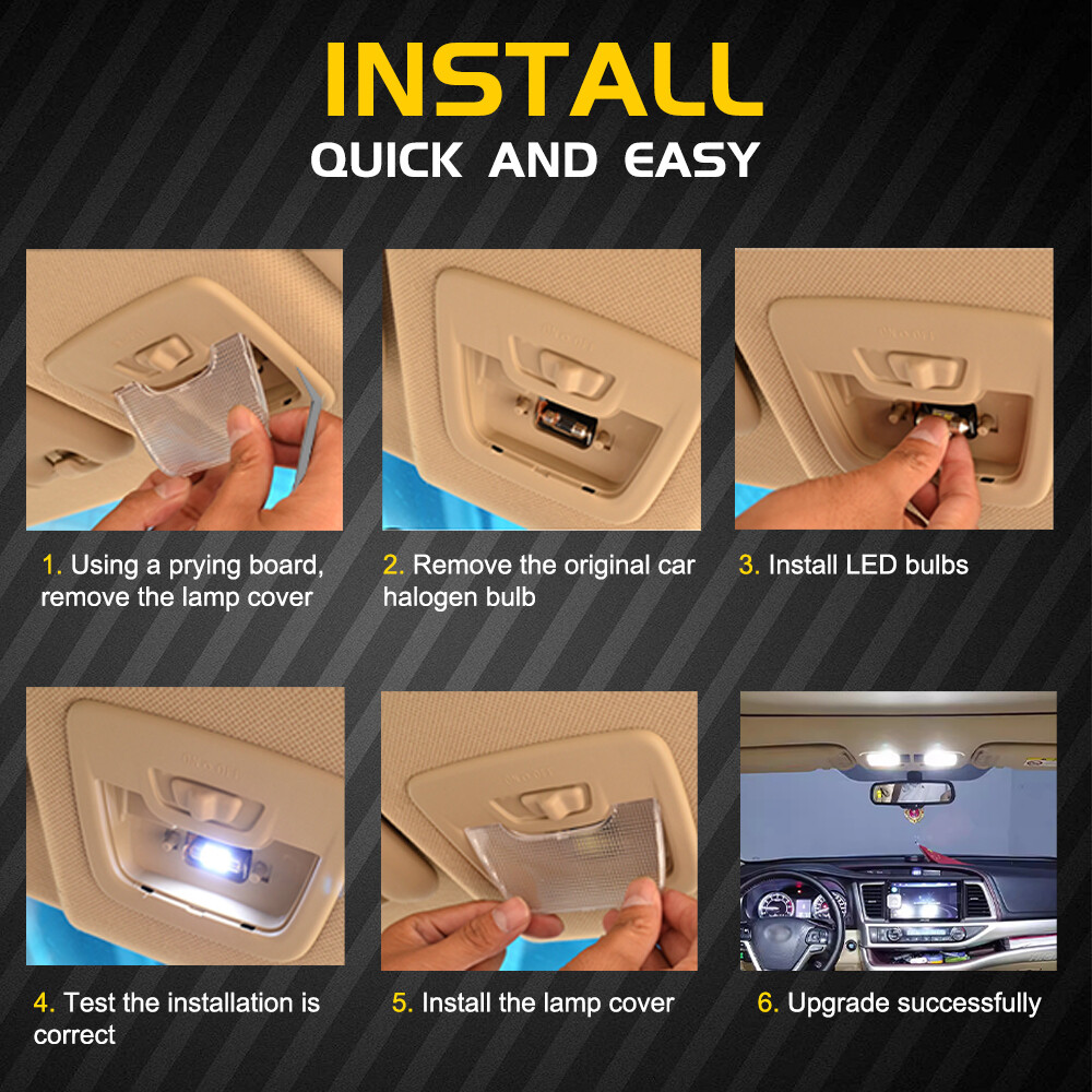 8x LED Interior Light Bulb + Free Tool For Kia Niro 2017-2019 2020 4 Colors