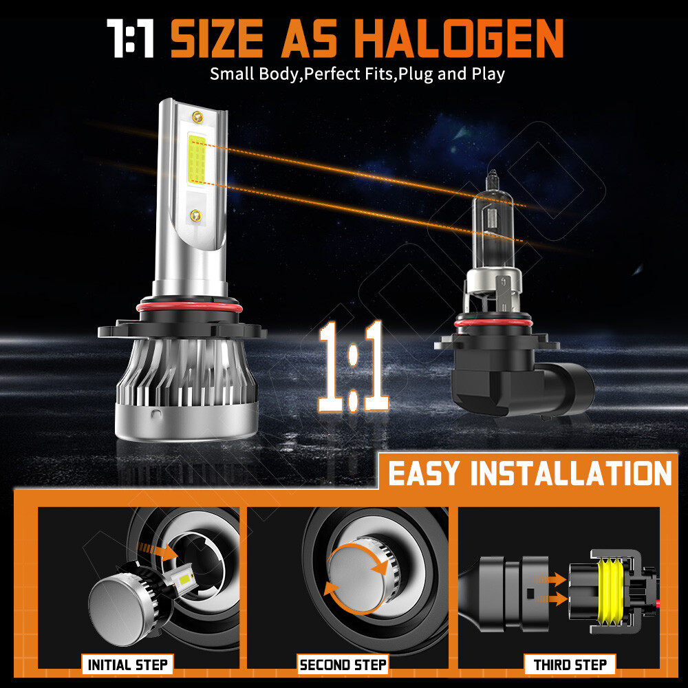 LED Headlight Kit For Hyundai Elantra 2020 2021 High/Low Bulbs 10000K 330000LM