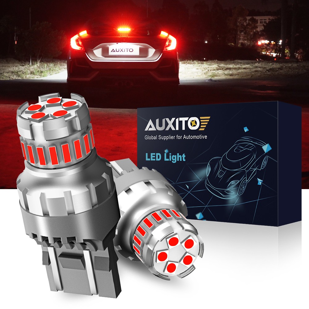 AUXITO 7443 RED Flash Strobe Blinking 7440 Brake Tail Stop Light LED Bulb 2/10x