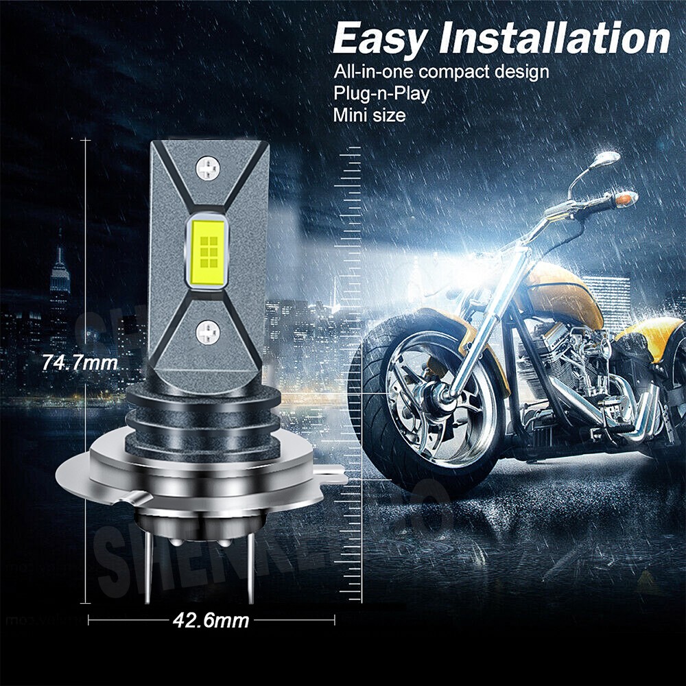 For Yamaha YZF R1 2007- 2020 -2x H7 White 6500K LED Headlight Bulbs Super Bright